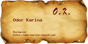 Odor Karina névjegykártya